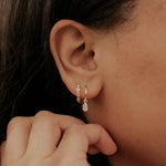 Load image into Gallery viewer, April Raindrop Dangle Hoops
