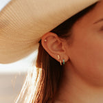 Load image into Gallery viewer, AZ Turquoise Hoops
