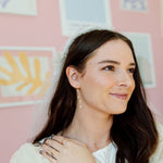 Load image into Gallery viewer, Santorini Pearl Dangle Hoops
