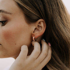 Pink & White Checkered Hoops