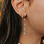 Load image into Gallery viewer, Santorini Pearl Dangle Hoops
