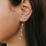 Load image into Gallery viewer, Santorini Pearl Dangle Hoops
