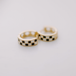 Load image into Gallery viewer, Black &amp; White Checkered Hoops
