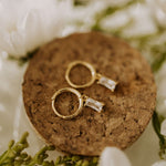 Load image into Gallery viewer, Sophie Baguette Diamond Dangle Hoops
