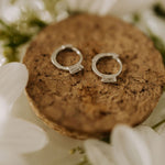 Load image into Gallery viewer, Sophie Baguette Diamond Mini Hoops

