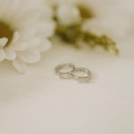 Load image into Gallery viewer, Sophie Baguette Diamond Mini Hoops

