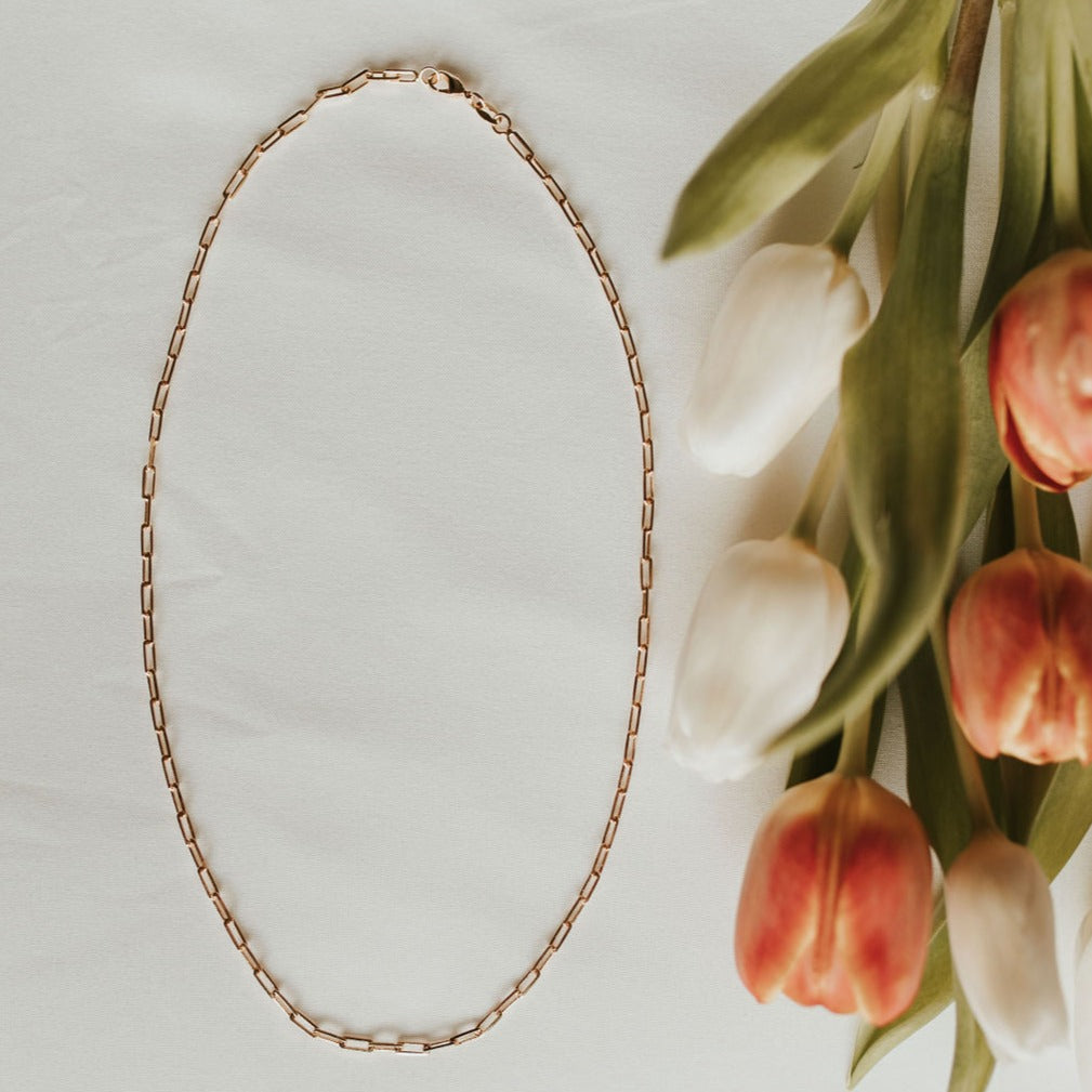 *Littles* Madeline Gold Filled Paperclip Necklace