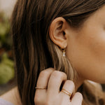 Load image into Gallery viewer, Sophie Baguette Diamond Dangle Hoops
