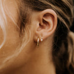 Load image into Gallery viewer, Sophie Baguette Diamond Mini Hoops
