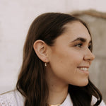 Load image into Gallery viewer, Sophie Baguette Diamond Dangle Hoops
