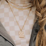 Load image into Gallery viewer, Checkered Necklace in Gold
