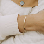 Load image into Gallery viewer, Jade Gold Filled Herringbone Bracelet
